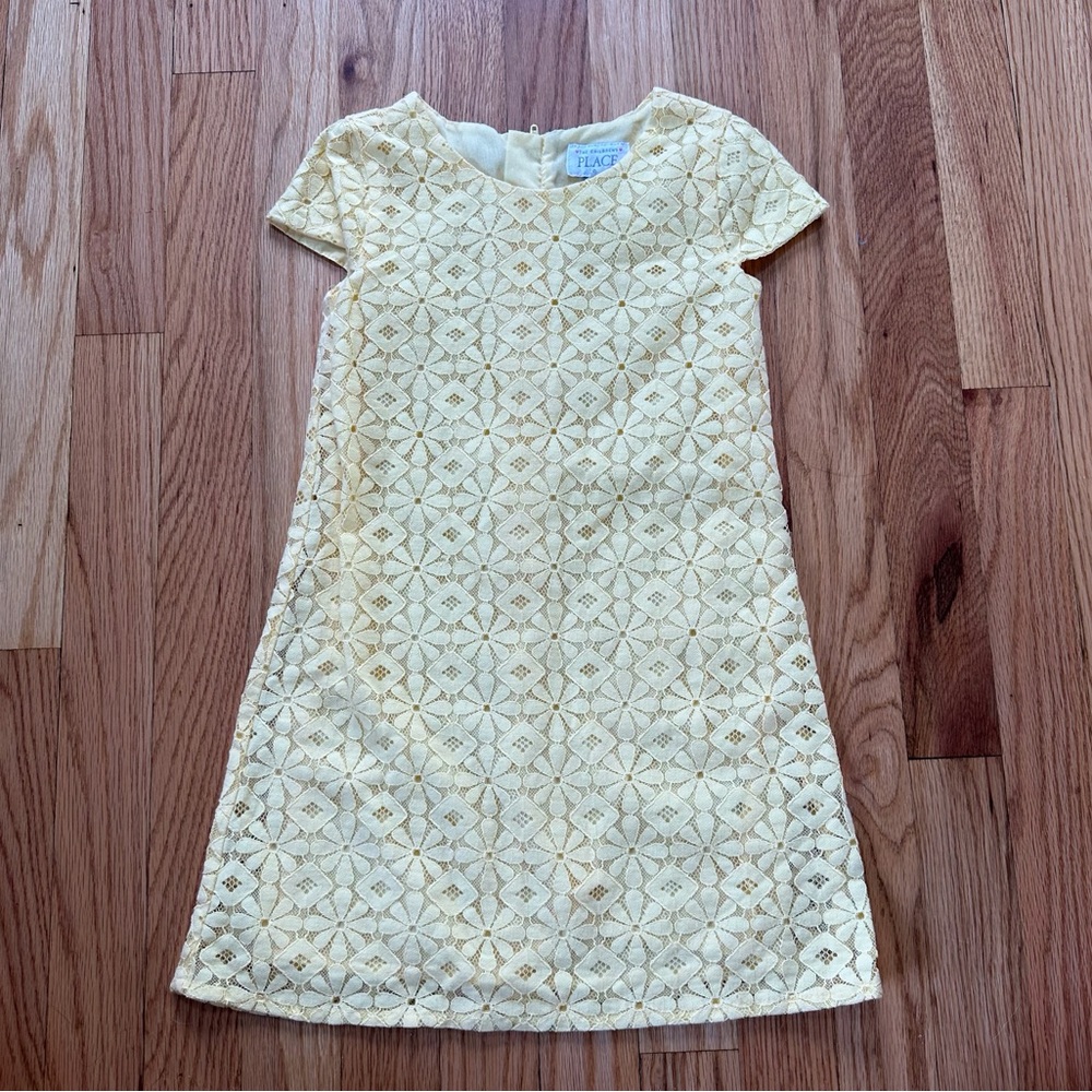The Children’s Place Pastel Yellow Floral Eyelet dress size 5T